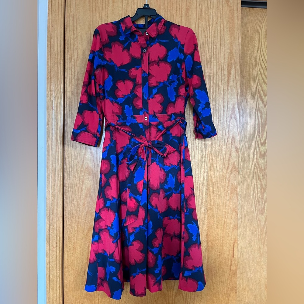 Banana Republic Red and Blue Floral Dress